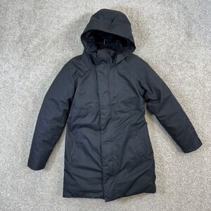 The North Face Parka Jacket Girls Medium Black Hooded Insulated Full Zip Coat
